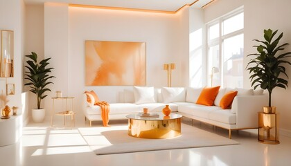 white and gold theme modern interior design