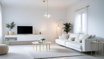 white and gold theme modern interior design