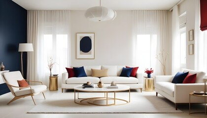 white and gold theme modern interior design