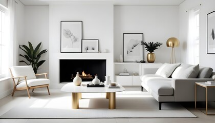 white and gold theme modern interior design