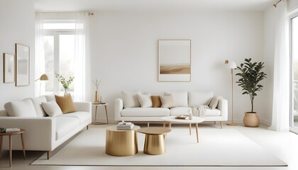 white and gold theme modern interior design