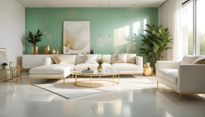 white and gold theme modern interior design
