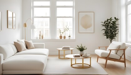 white and gold theme modern interior design