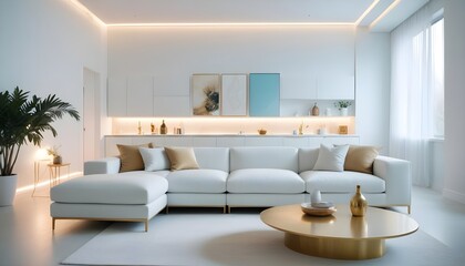 white and gold theme modern interior design