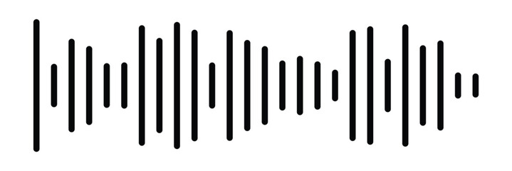 Radio Wave icon. Monochrome simple sound wave on transparent background. Vector sound wave icon. Music player sound bar. Record interface. Equalizer icon with soundwave line. used for mobile