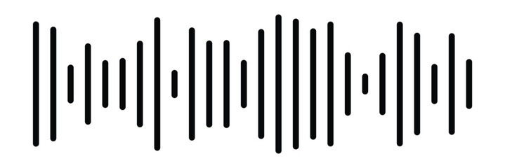 Radio Wave icon. Monochrome simple sound wave on transparent background. Vector sound wave icon. Music player sound bar. Record interface. Equalizer icon with soundwave line. used for mobile