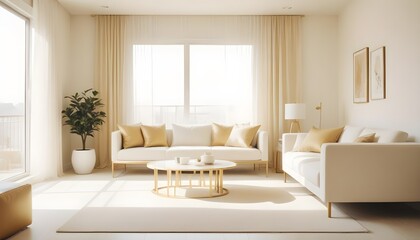 white and gold theme modern interior design
