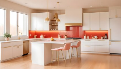 white and gold theme modern interior