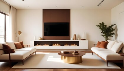 white and gold theme modern interior design