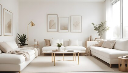 white and gold theme modern interior design