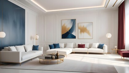 white and gold theme modern interior design