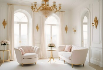 white and gold theme modern interior design