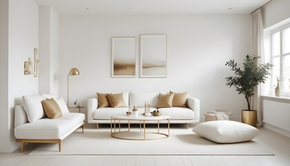 white and gold theme modern interior design