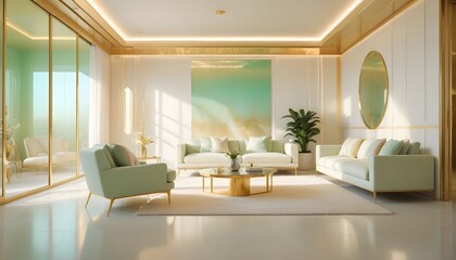 white and gold theme modern interior design