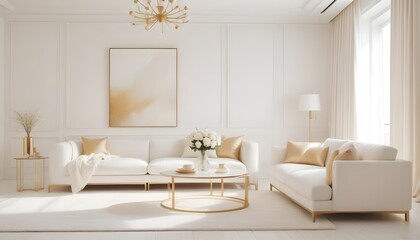 white and gold theme modern interior design