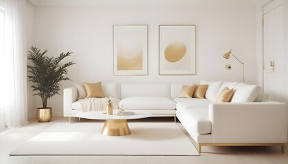 white and gold theme modern interior design