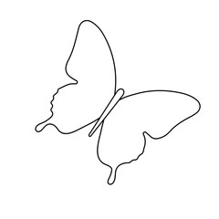 Butterfly tattoo silhouettes with  Butterfly one line drawing Isolated outline vector art