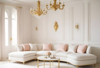 white and gold theme modern interior design