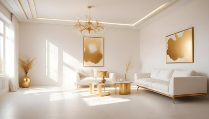 white and gold theme modern interior design