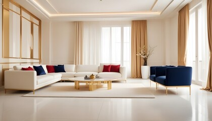 white and gold theme modern interior design