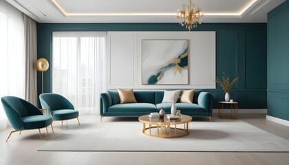 white and gold theme modern interior design