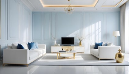 white and gold theme modern interior design
