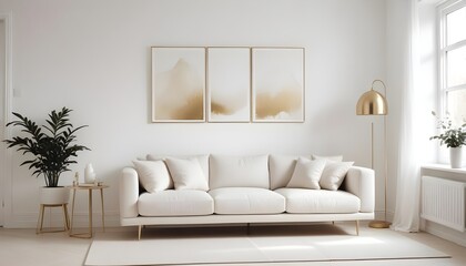 white and gold theme modern interior design