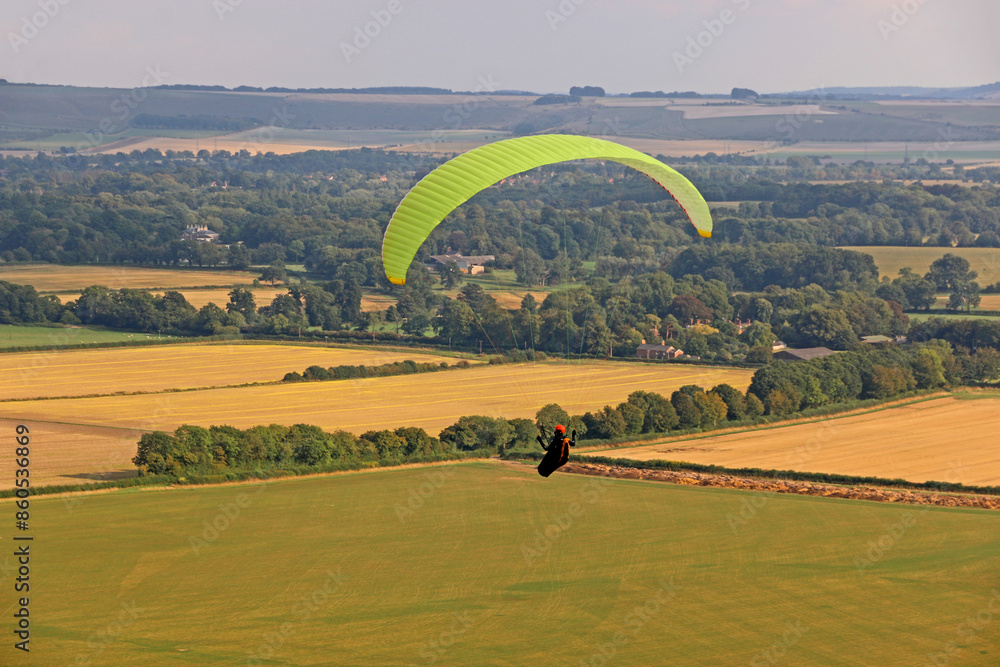 Poster Paraglider at Golden Ball in Wiltshire	