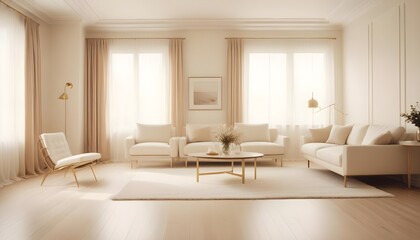 Fototapeta premium white and gold theme modern interior design