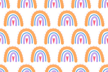 Scandinavian wrapping paper rainbow seamless pattern background