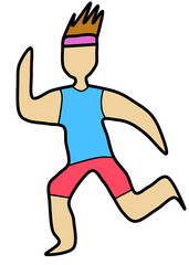 cartoon illustration of a running person