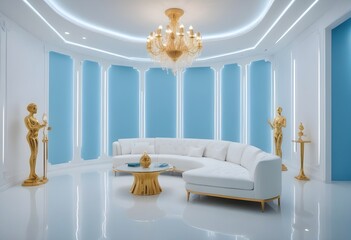 white and gold theme modern interior design