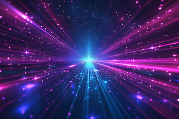 Fototapeta premium Abstract futuristic background with cosmic starfields, front view, illustrate the beauty of distant galaxies, advanced tone, Complementary Color Scheme