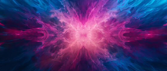 Obraz premium Futuristic abstract background with vivid neon colors, top view, visualize dynamic and energetic hues, scifi tone, Complementary Color Scheme
