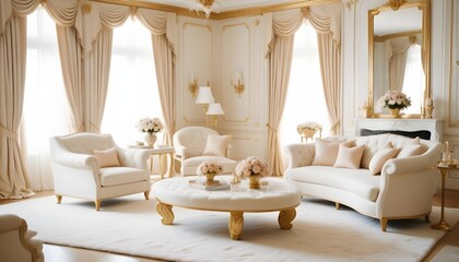 white and gold theme modern interior design