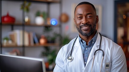 Obraz premium Innovative doctor using telemedicine technology in a medical office