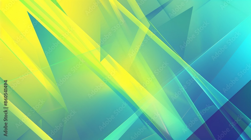 Poster an abstract background featuring angular shapes and intersecting lines in shades of yellow and green