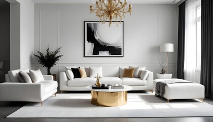 white and gold theme modern interior design