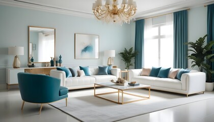 white and gold theme modern interior design