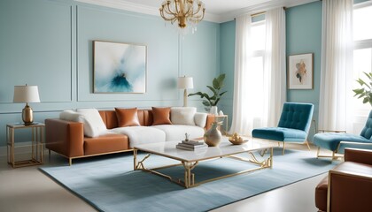 Fototapeta premium white and gold theme modern interior design