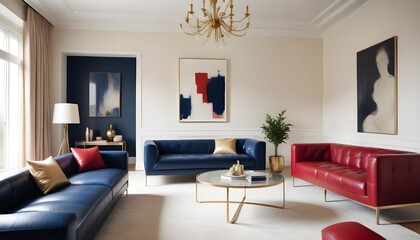 Fototapeta premium white and gold theme modern interior design