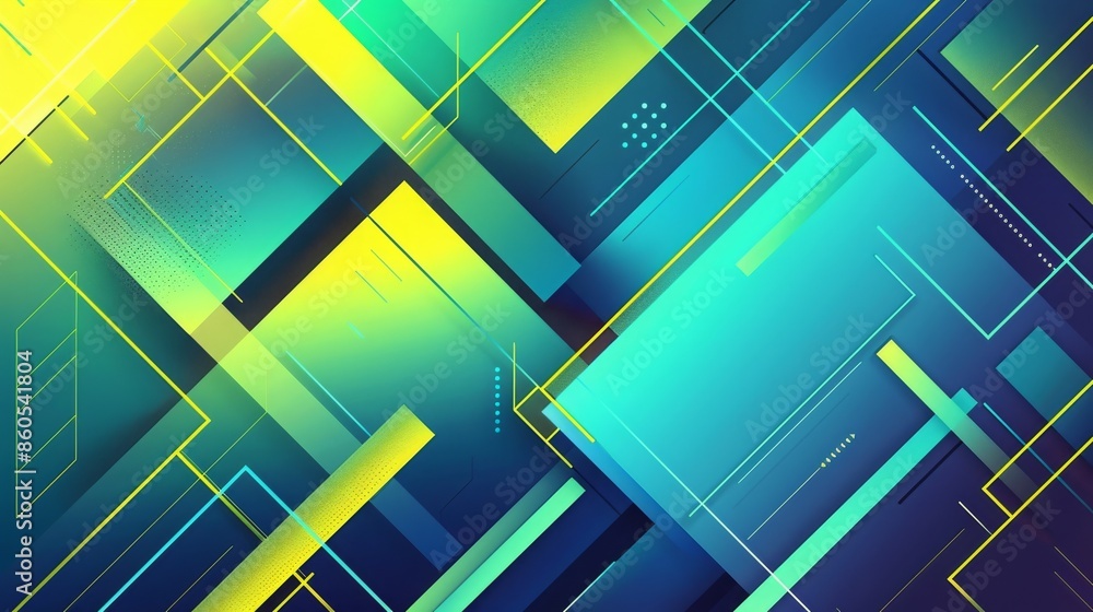 Poster a dynamic and vibrant abstract background featuring geometric shapes in bold colors