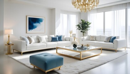 white and gold theme modern interior design