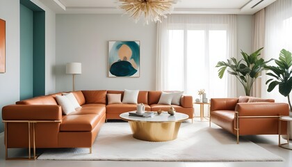 Fototapeta premium white and gold theme modern interior design