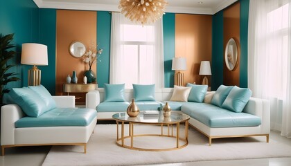 white and gold theme modern interior design