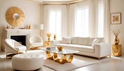 white and gold theme modern interior design