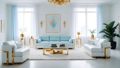 white and gold theme modern interior design