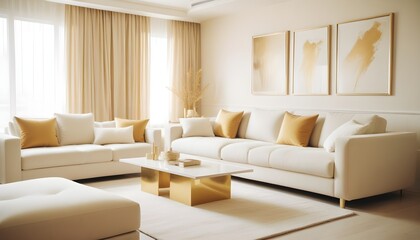 white and gold theme modern interior design