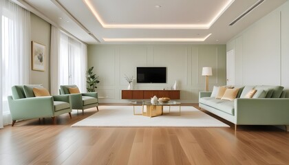 Fototapeta premium white and gold theme modern interior design