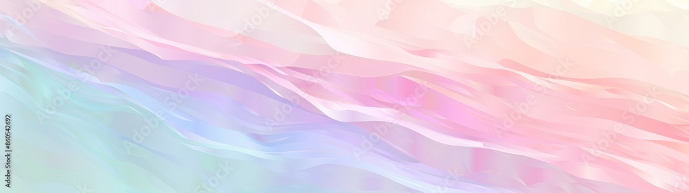 Poster an elegant abstract background featuring pastel gradient wavy layers creating a soft and fluid visua